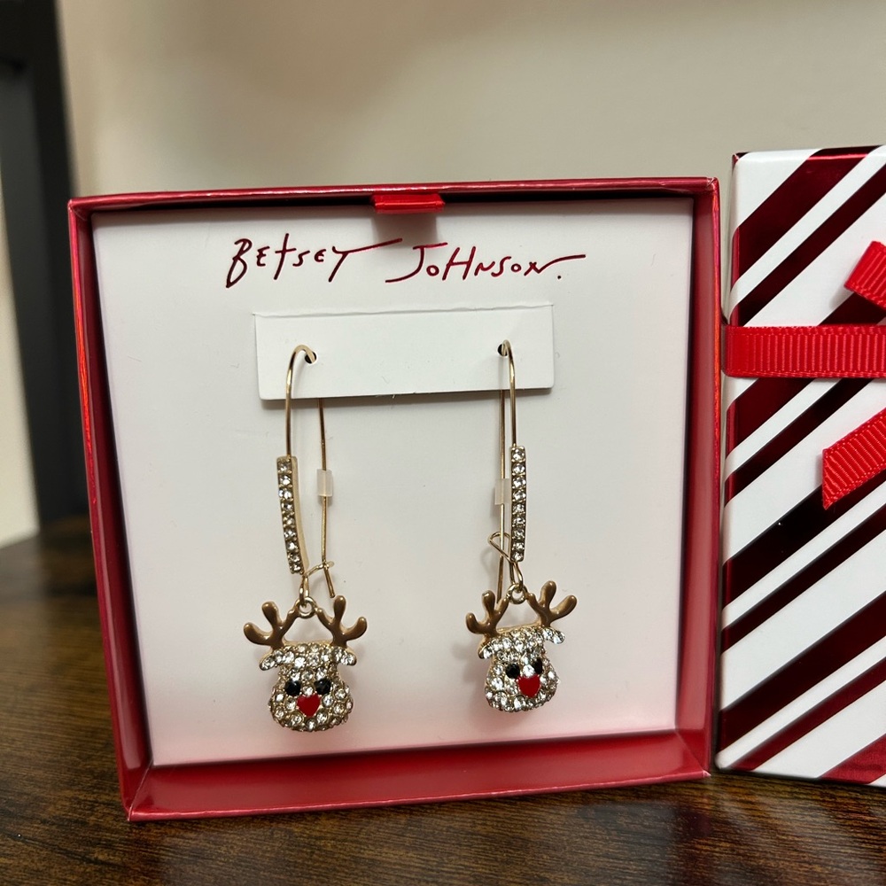 Betsey Johnson Reindeer Earrings